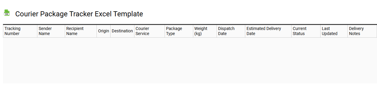 Courier package tracker Excel template