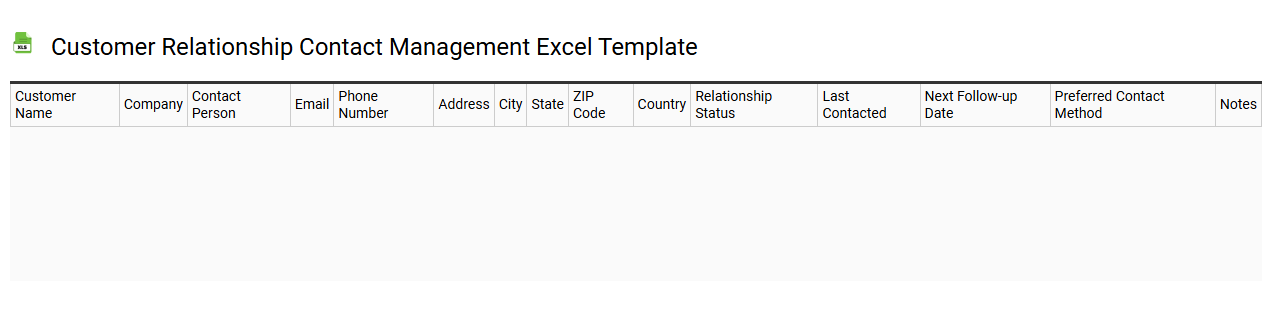 Customer relationship contact management Excel template