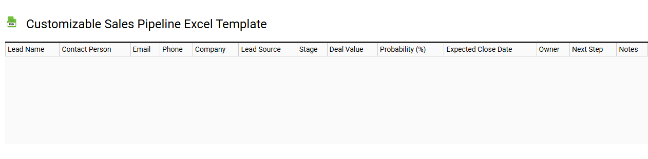 Customizable sales pipeline Excel template