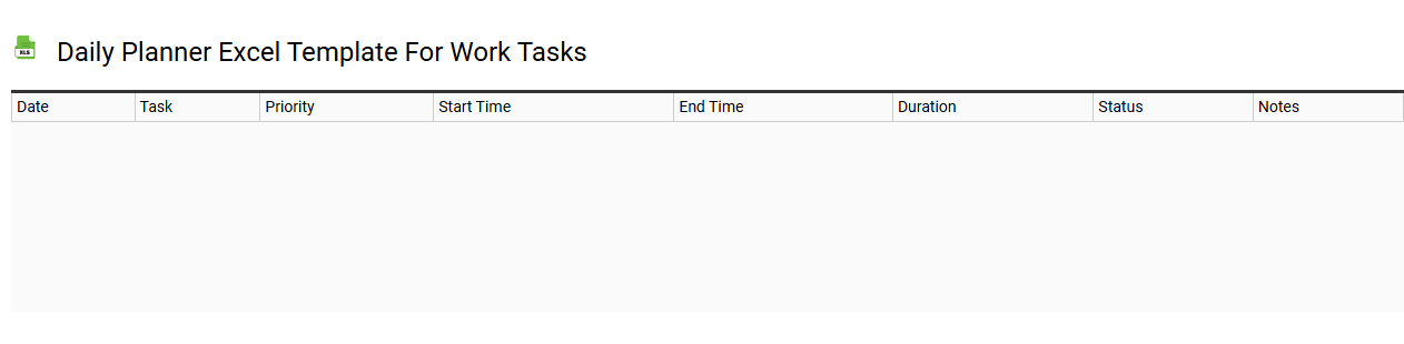 Daily planner Excel template for work tasks