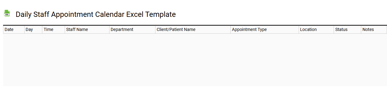 Daily staff appointment calendar Excel template