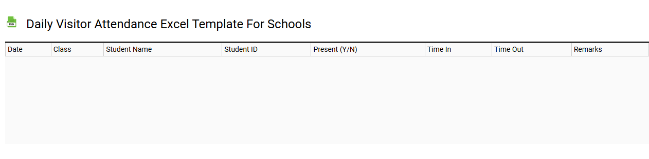 Daily visitor attendance Excel template for schools
