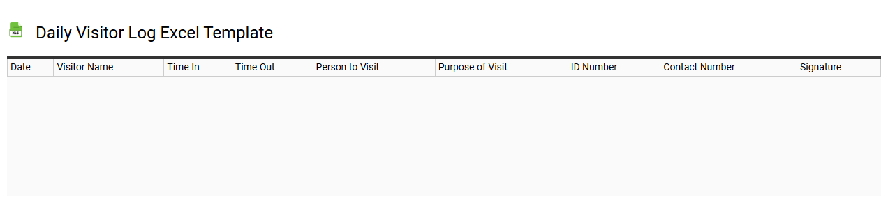 Daily visitor log Excel template