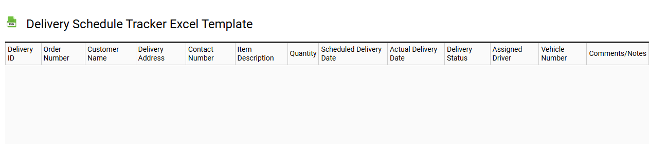 Delivery schedule tracker Excel template