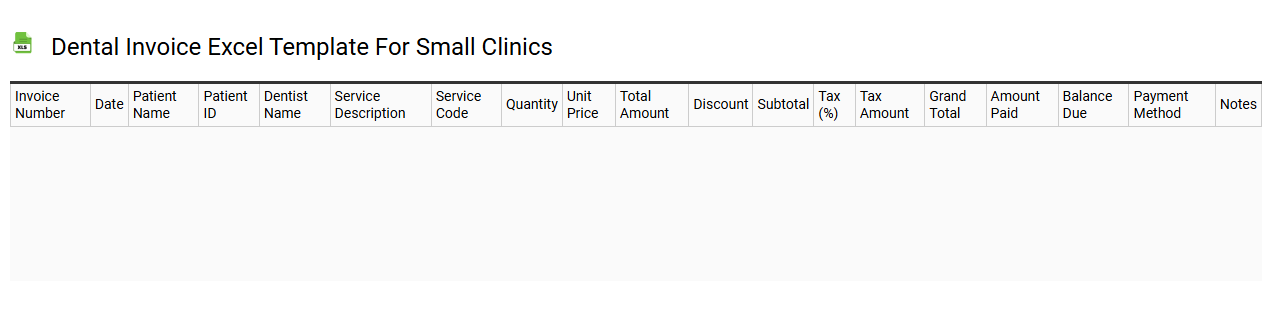 Dental invoice Excel template for small clinics
