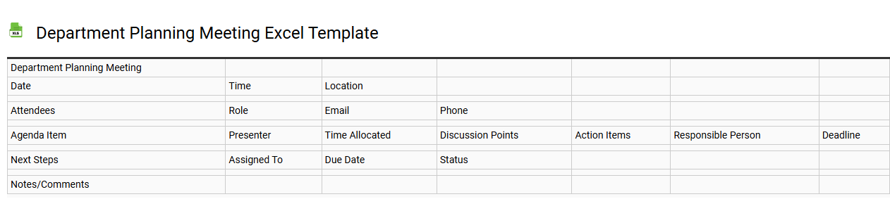Department Planning Meeting Excel template
