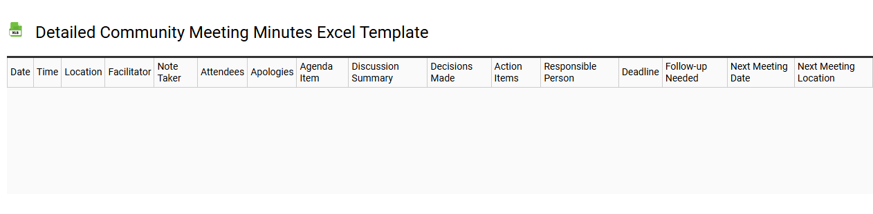Detailed community meeting minutes Excel template
