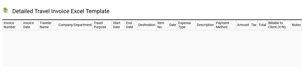 Detailed travel invoice Excel template
