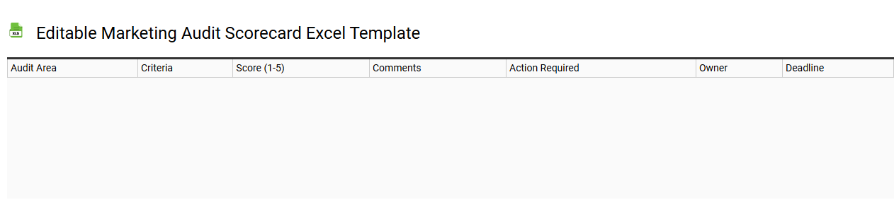 Editable marketing audit scorecard Excel template