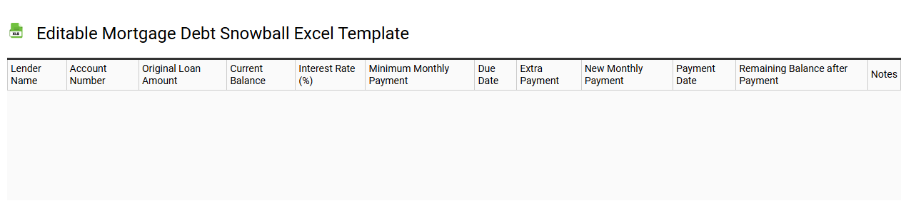 Editable mortgage debt snowball Excel template