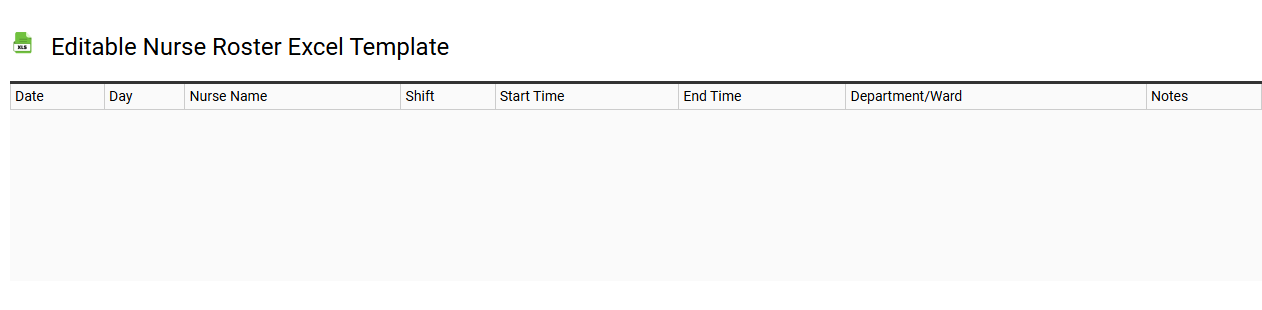 Editable nurse roster Excel template
