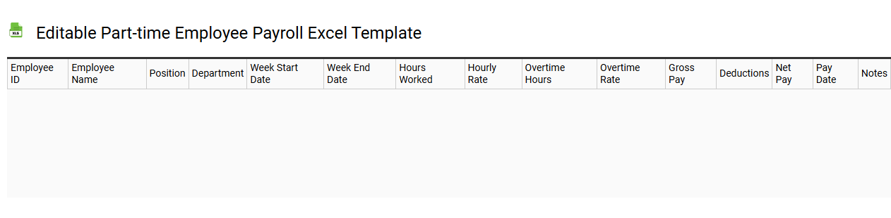 Editable part-time employee payroll Excel template