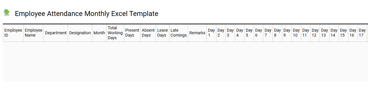 Employee attendance monthly Excel template