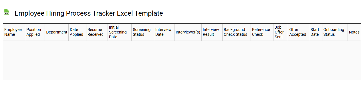Employee hiring process tracker Excel template