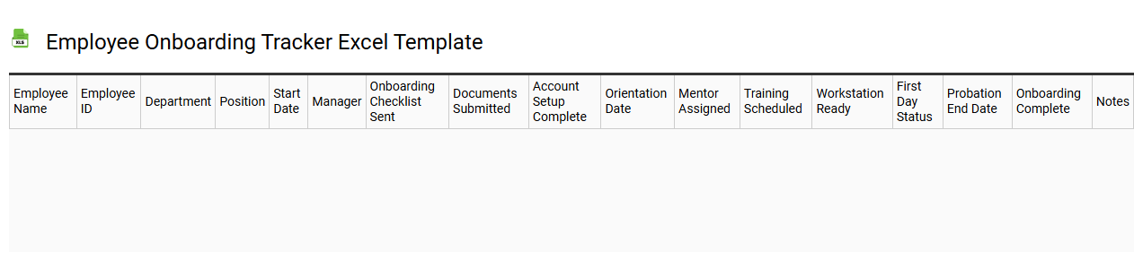 Employee onboarding tracker Excel template