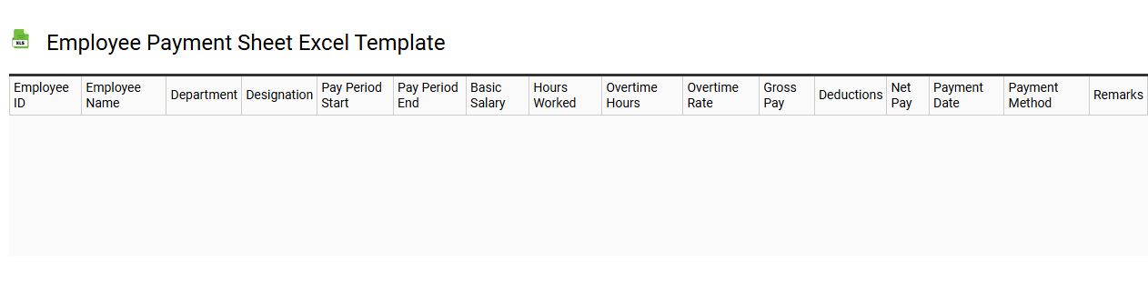 Employee payment sheet Excel template