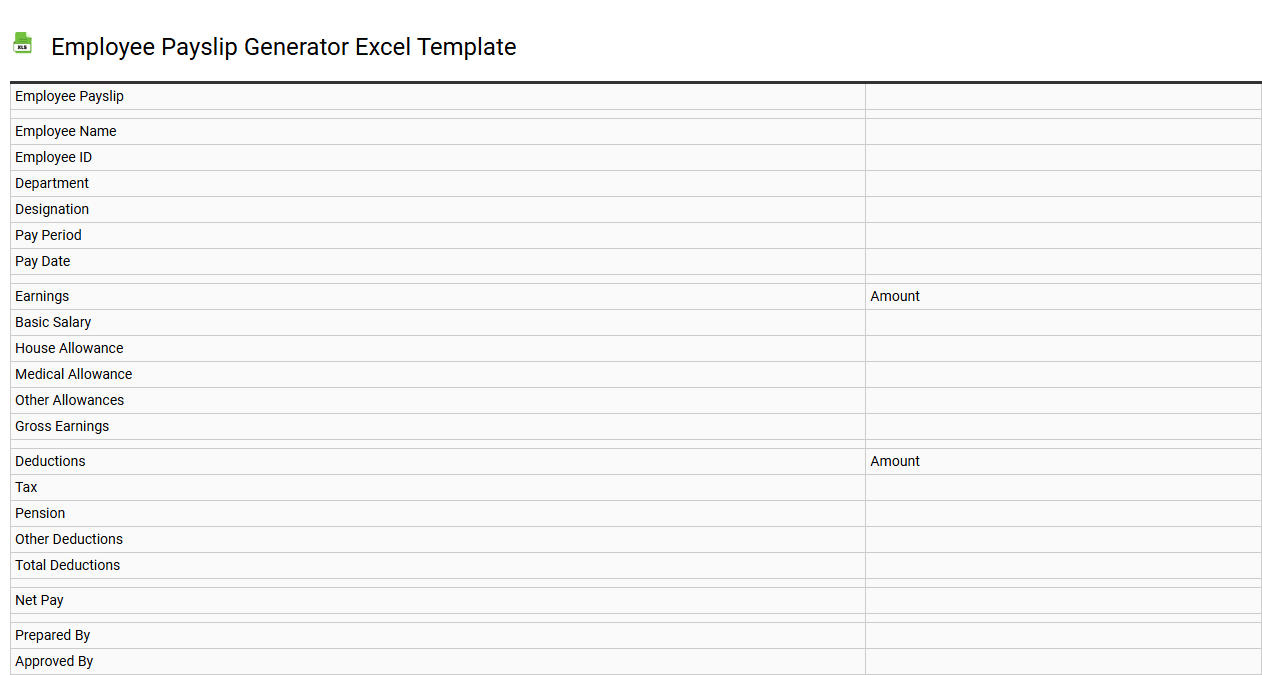 Employee payslip generator Excel template