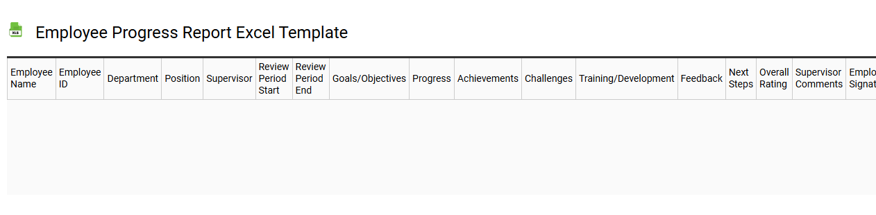 Employee progress report Excel template