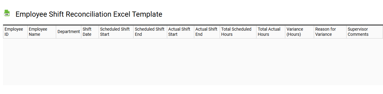 Employee shift reconciliation Excel template