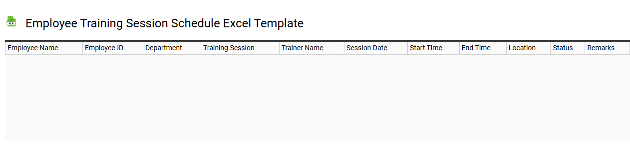 Employee training session schedule Excel template