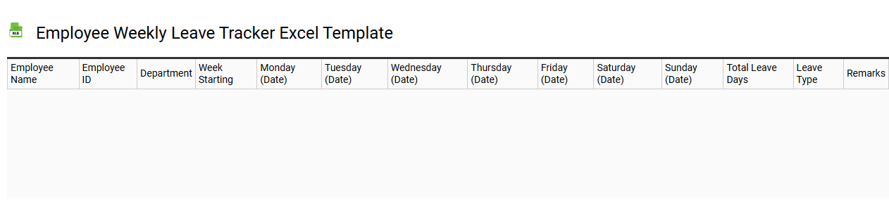 Employee weekly leave tracker Excel template