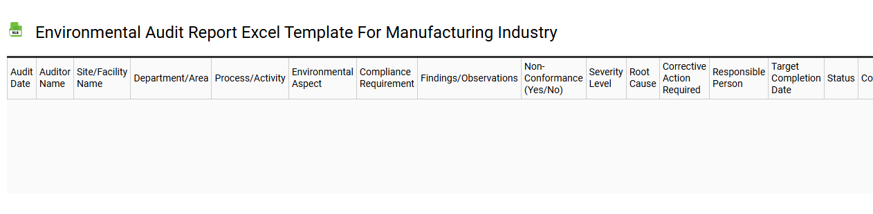 Environmental audit report Excel template for manufacturing industry