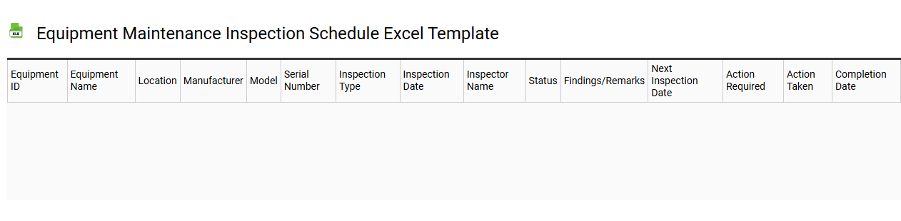 Equipment maintenance inspection schedule Excel template