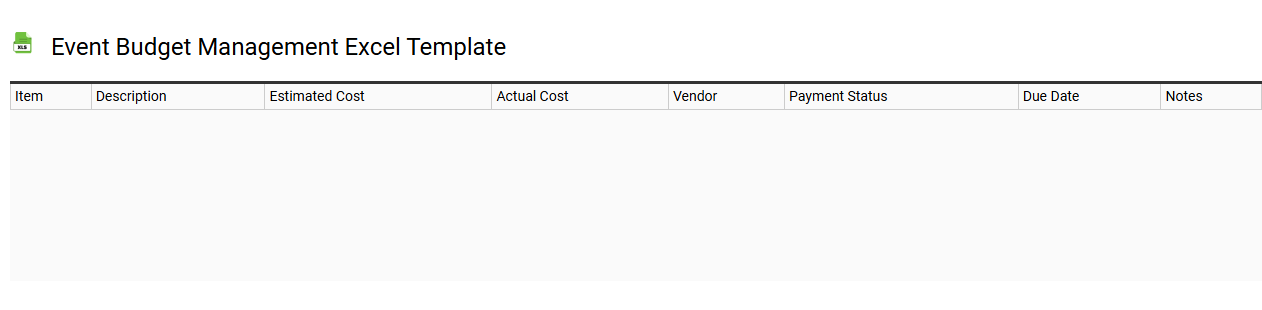 Event budget management Excel template