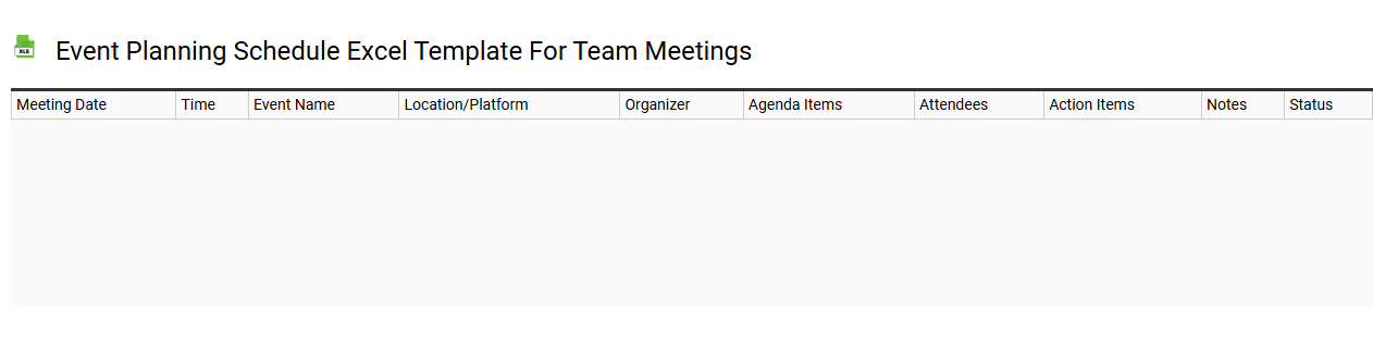 Event planning schedule Excel template for team meetings