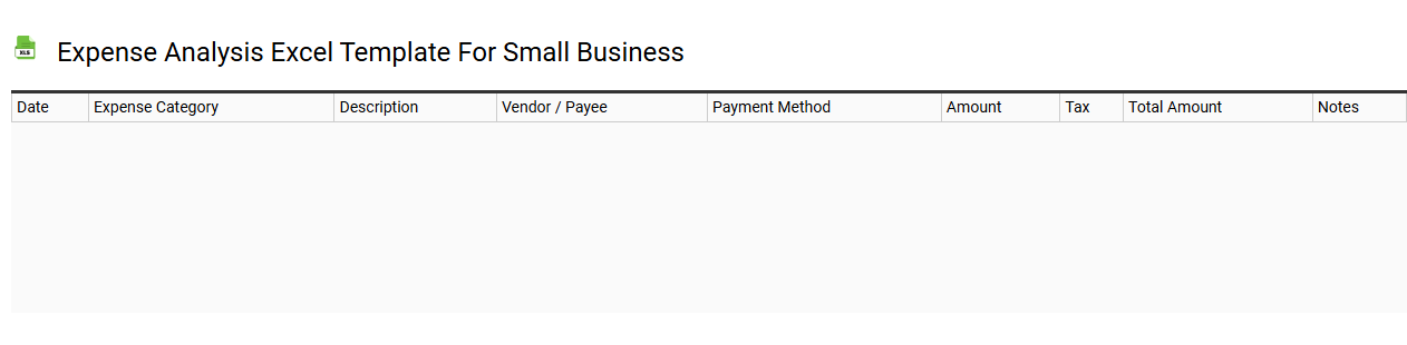Expense analysis Excel template for small business