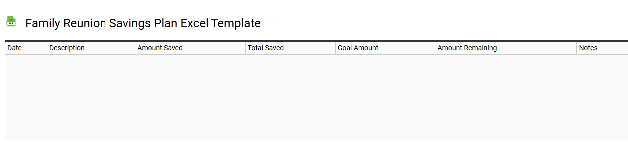 Family reunion savings plan Excel template