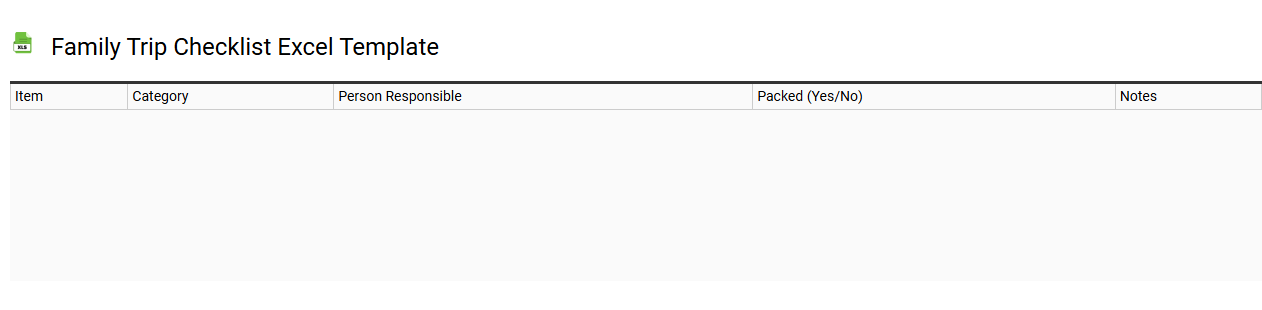 Family trip checklist Excel template