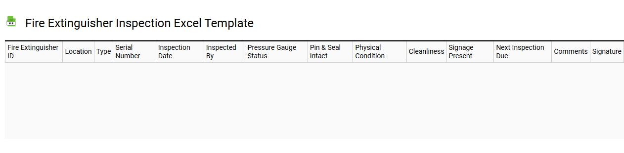 Fire extinguisher inspection Excel template