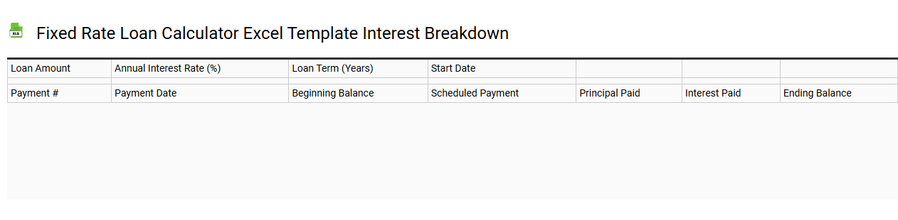 Fixed rate loan calculator Excel template interest breakdown