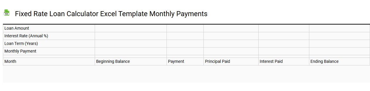 Fixed rate loan calculator Excel template monthly payments