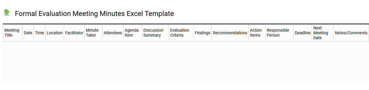 Formal evaluation meeting minutes Excel template
