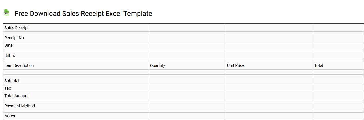 Free download sales receipt Excel template