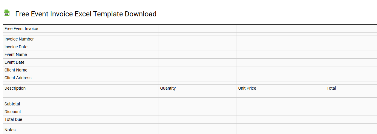 Free event invoice Excel template download