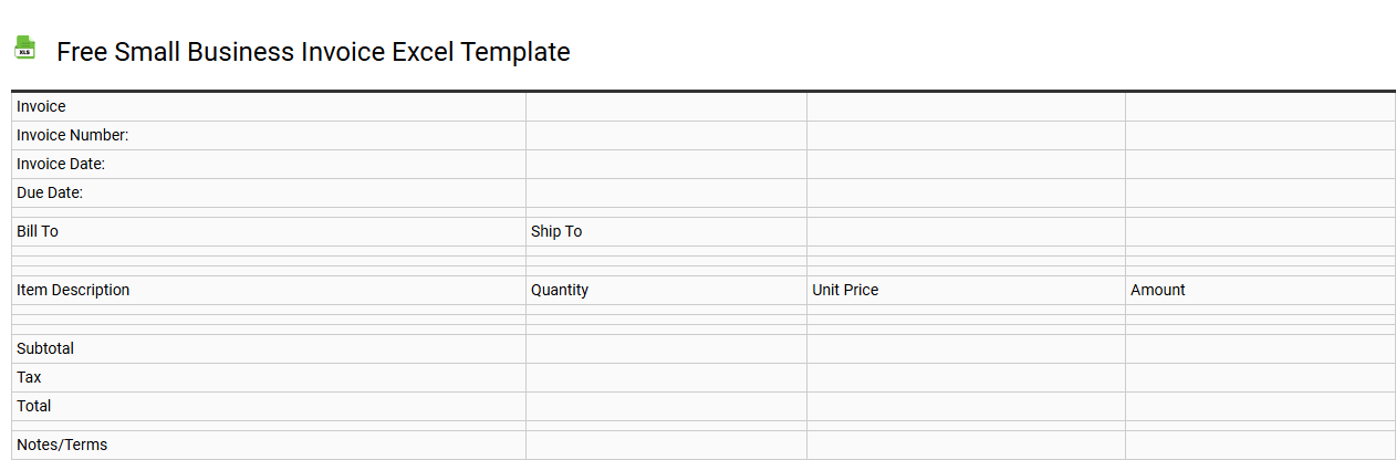 Free small business invoice Excel template