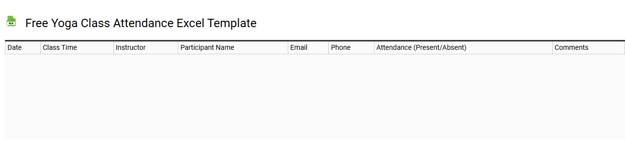 Free yoga class attendance Excel template