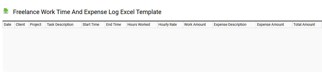Freelance work time and expense log Excel template