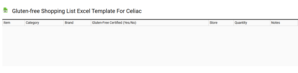 Gluten-free shopping list Excel template for celiac