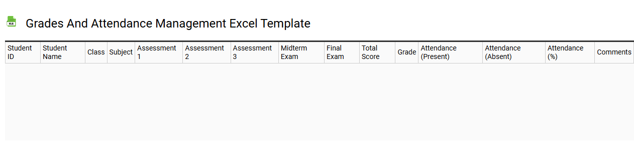 Grades and attendance management Excel template