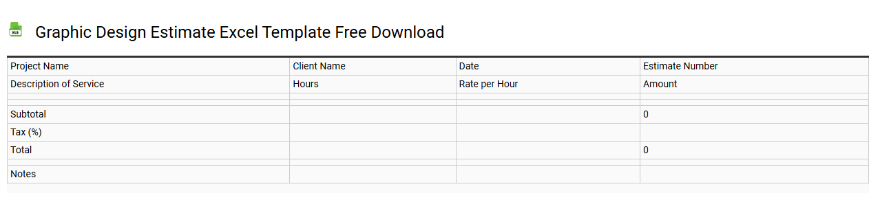 Graphic design estimate Excel template free download