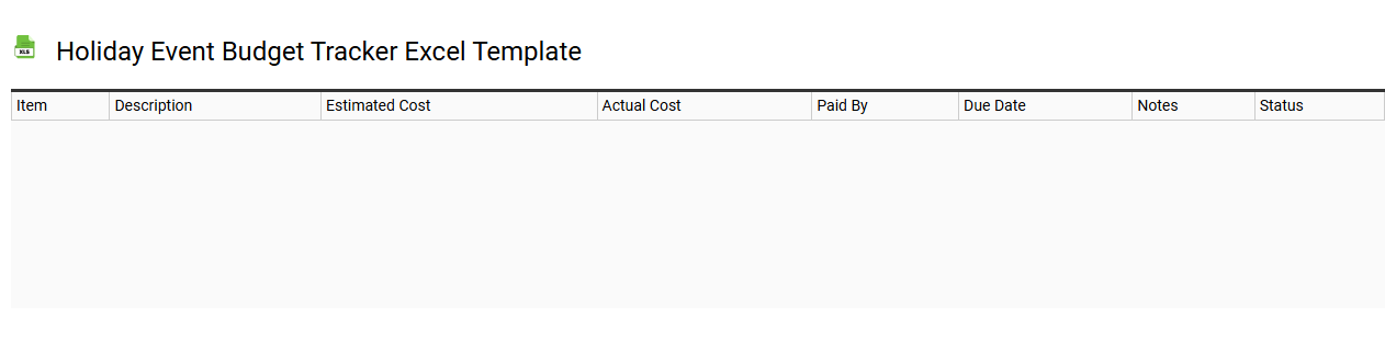 Holiday event budget tracker Excel template
