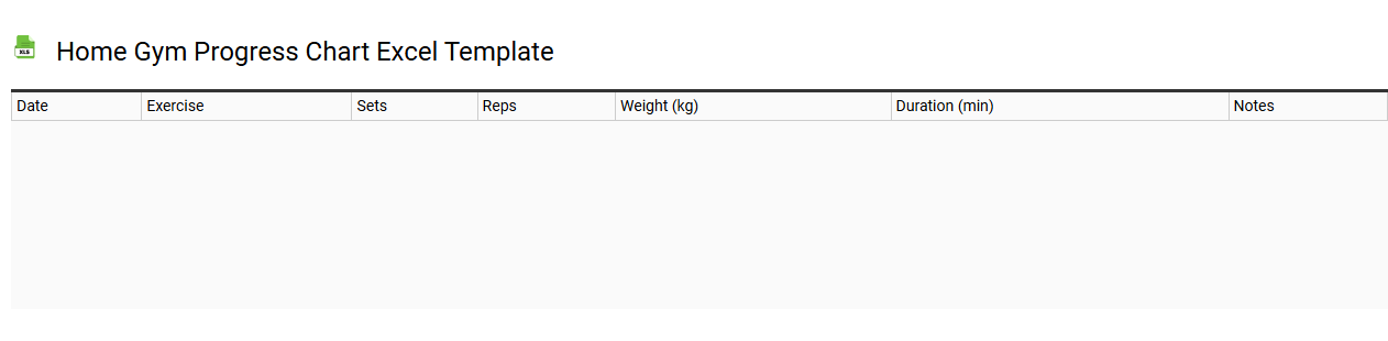 Home gym progress chart Excel template