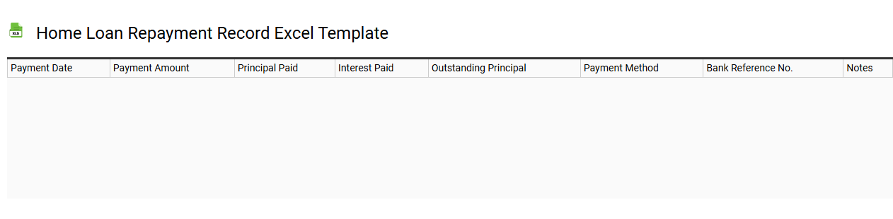 Home loan repayment record Excel template