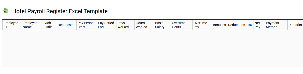 Hotel payroll register Excel template