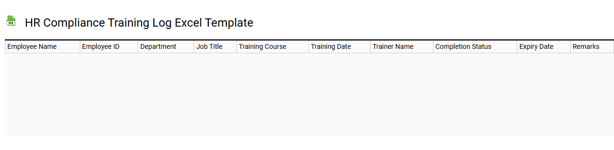 HR compliance training log Excel template