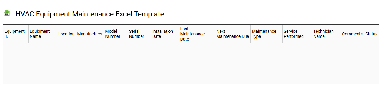 HVAC equipment maintenance Excel template